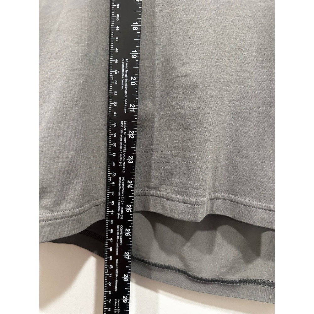 Lululemon Charcoal Grey V-Neck Long Sleeve Relaxed Fit Pockets Top 12 - Picture 3 of 6